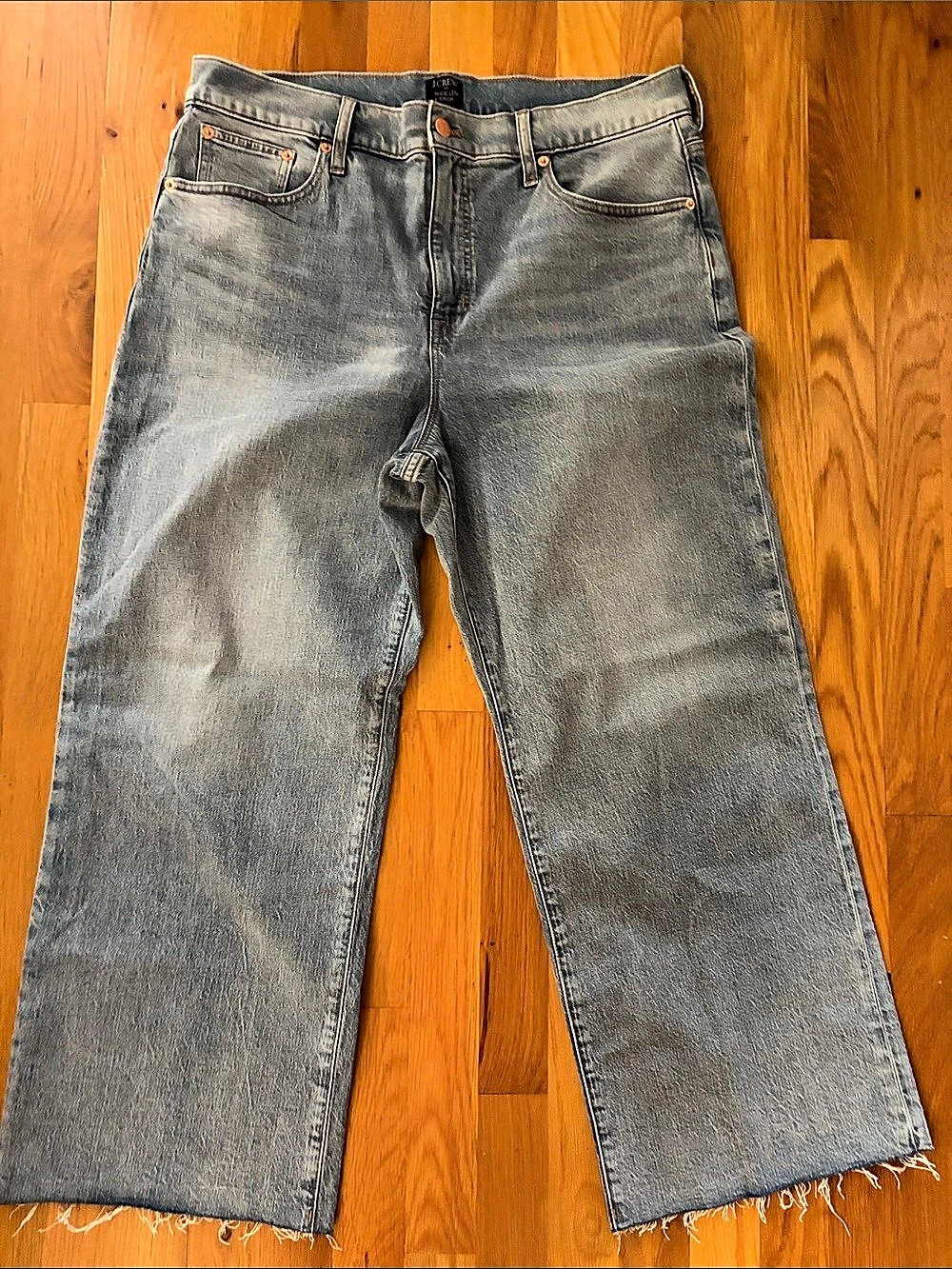J.Crew Wide-Leg Cropped Jean Blue Waist 32